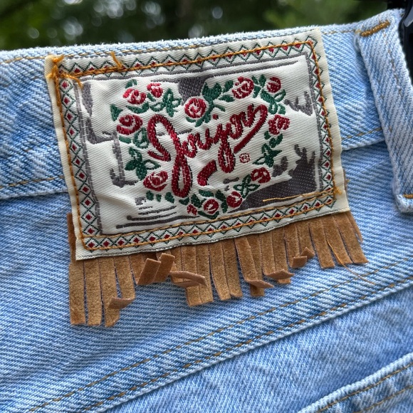 80s Joujou Western Denim Fringe Shorts - Picture 3 of 13